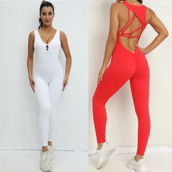 Conjuntos ativos de uma peça sexy esporte yoga conjunto rapidamente seco macacão treinamento dança bodysuit roupas de treino para mulher roupa de fitness activewear