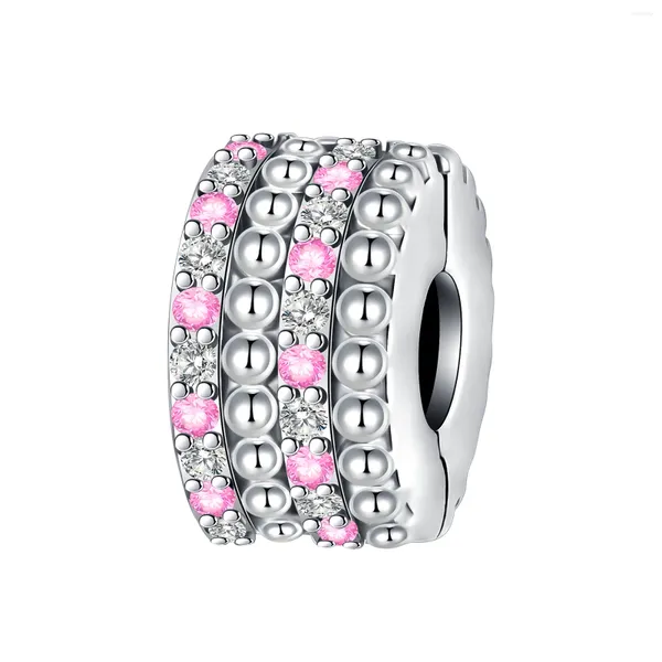 Lose Edelsteine 925 Sterling Silber Diamant Perle Rosa Positionierung Schnalle Charme Fit Original Charms Armbänder Frauen DIY Schmuck Geschenk