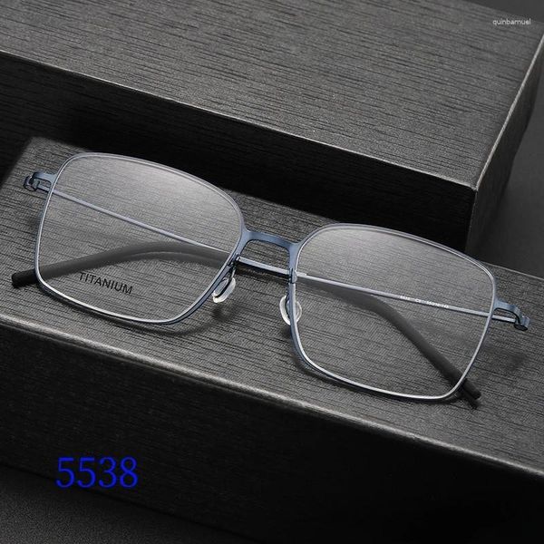 Óculos de sol quadros hadnmade homens óculos quadrados quadro 5535 dinamarca marca de alta qualidade titânio sem parafuso óptico ultra-leve negócio
