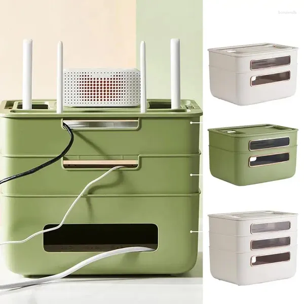 Ganci Router WiFi Rack di stoccaggio Organizzatore multiuso per presa di corrente Cavo wireless Scatola di gestione a 2 colori Spegnifilo