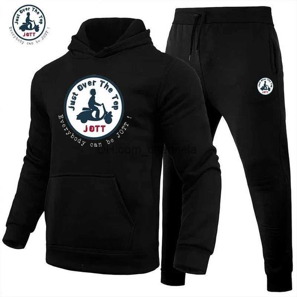 Erkeklerin izleri erkek seti kapüşonlu sweatshirt rahat moda spor fitness erkek giyim pantolon+iki parçalı giyim seti T240217