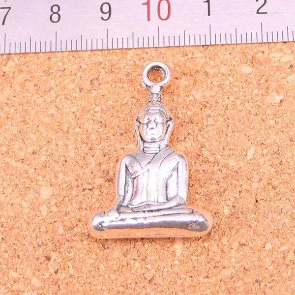 Encantos 3 pçs meditar buda liga de metal diy colar pingente fazendo descobertas jóias artesanais 35 23mm