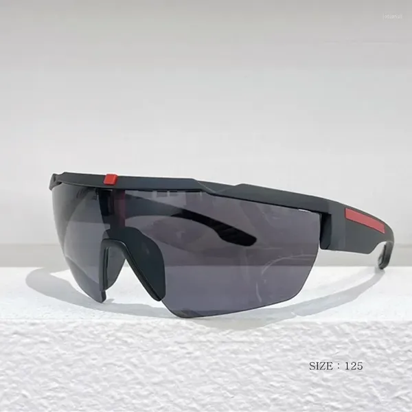 Солнцезащитные очки 2024, модные полурамки для женщин и мужчин, брендовый дизайн 03X-F, солнцезащитные очки с большим щитком, ветрозащитный УФ-защитный козырек