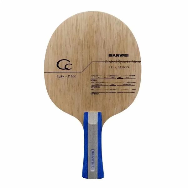 Original sanwei cc lâmina de tênis de mesa 5 wood2 carbono fora treinamento sem caixa raquete ping pong bat paddle tenis de mesa 240131