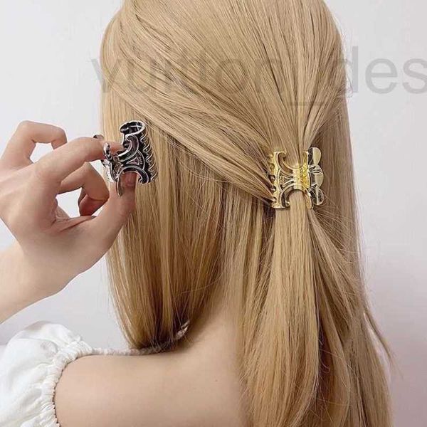 Headwear acessórios de cabelo designer marca luxo triângulo clipes mulher meninas moda clássico ouro prata estilo letras barrettes menina diário hairpin pequena garra clipe