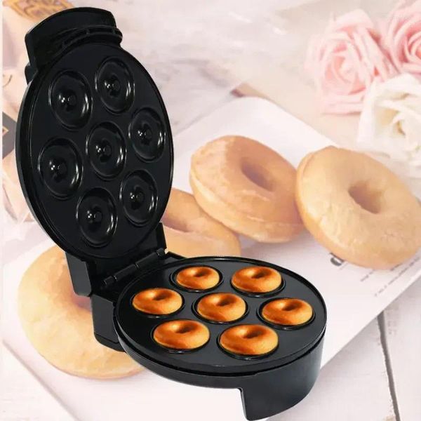 Fabricantes de pão Mini Donut Maker Bolo Máquina Antiaderente Revestida Elétrica para Kid-Friendly Café da Manhã Lanches Sobremesas Mais