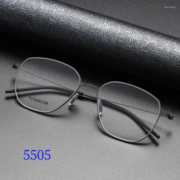 Montature per occhiali da sole Occhiali da lettura Danimarca Linde 5055 Titanio Senza viti Ottica ultraleggera fatta a mano