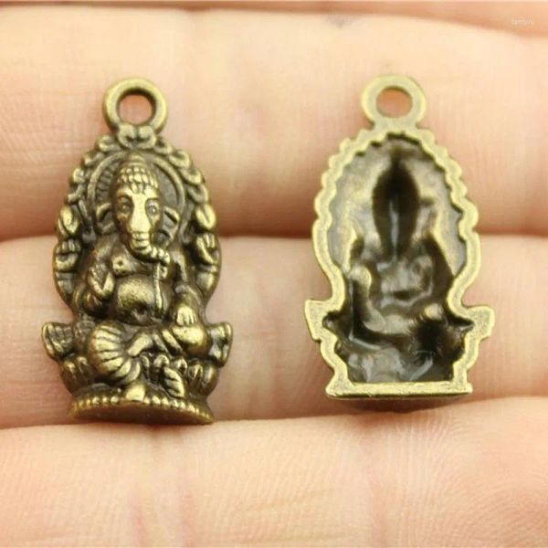 Chá animais de estimação 2 pçs encantos buda ganesha elefante 62x32mm antigo fazendo pingente caber vintage tibetano cor prata diy descobertas jóias