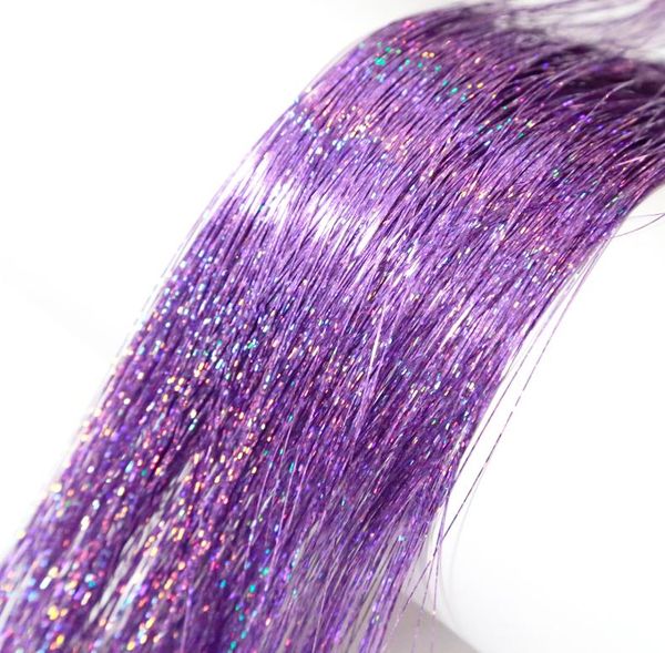 Neitsi 35 Zoll LPurpur 800 Stränge Packung gerade Lametta-Haarverlängerung Sparkle Glitter Twinkle Haar-Accessoires für Frauen Party Co6410472