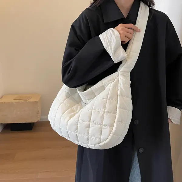 Borse da sera Borsa a tracolla da donna Borsa a tracolla grande in nylon coreano Studenti di moda Messenger per ragazze della scuola 2024 Grandi borse invernali in cotone