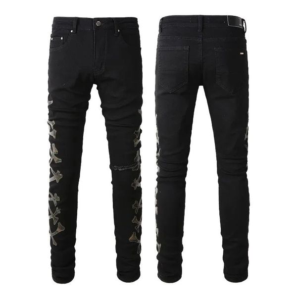 Designer Herren Jeans Lila Jeans Mode gerade Hosen lila brandneue echte Stretch -Mens Robin Rock Revival Crystal Nieten Denim Designer Hosen 969