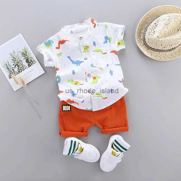 Kleidungssets Sommer Baby Jungen Kleidung Set Säugling Cartoon Dinosaurier Druck Kurzarm Shirt + Hosen 1 2 3 4 Jahre Kind Kleinkind Jungen Outfit