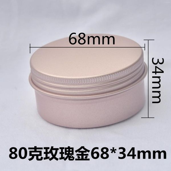 Bottiglie di stoccaggio 80ml 80g Vuote in oro rosa Crema Skincrea Vasi di latta in metallo Filettatura cosmetica Vasetti di alluminio Decorazioni per unghie Contenitori