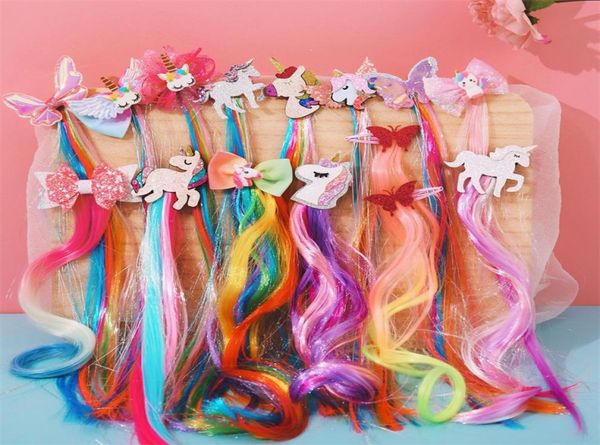 Parrucca Cosplay Fascia per capelli Unicorno Moda Farfalla Ornamento per capelli Principessa Nastri per bambini Fascia colorata Accessori 3 36hs K27311386