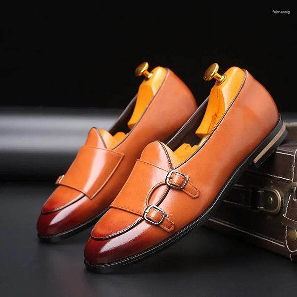 Sapatos de vestido Estação Europeia Luxo Homens Lefu Couro Casual Moda Versátil Feijão Preto Amarelo Vermelho Tamanhos 38-48 Homens