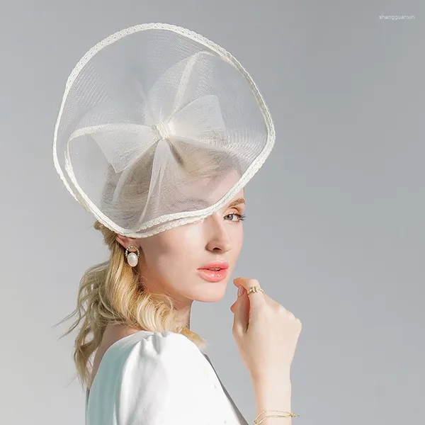 Berretti X4164 Lady Royal Ascot Cappello Elegante Fascinator Cappelli di modisteria Importato Equiseto Filato Donna Protezione solare estiva