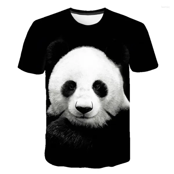 Erkek Tişörtleri 2024 Moda Hayvan Tees Şık Yaz Erkekler/Kadınlar T-Shirt 3D Baskı Sevimli Panda Gömlek Çocuk Tops