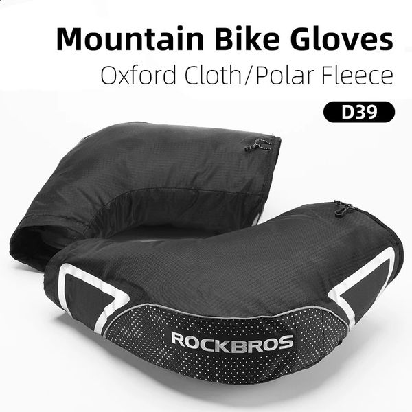 ROCKBROS Guanti da ciclismo caldi Guanti motoslittaATVDirt Guanti da bici Guanti da manubrio in pile termico Accessori bici 240122