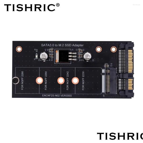 Conectores de cabos de computador S Tishric Porta única M.2 Ngff para Sata 22Pin Placa adaptadora Sata3.0 Ssd Disco rígido para 2230 2242 2260 2280 Dr Otq13