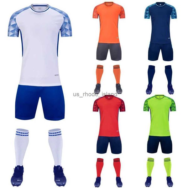 Trikots Custom DIY Name Kids Football Trikots Anzug Atmungsaktives Sport Kurzarm Set Adult Soccer Jersey Team Training Sportwear Kits