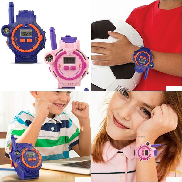 Walkie Talkie giocattolo Kids Talkie Watch Style Walky Talky Ricaricabile Cam bidirezionale Giocattoli da esterno 230307 Regali di consegna drop Dhbum elettronico