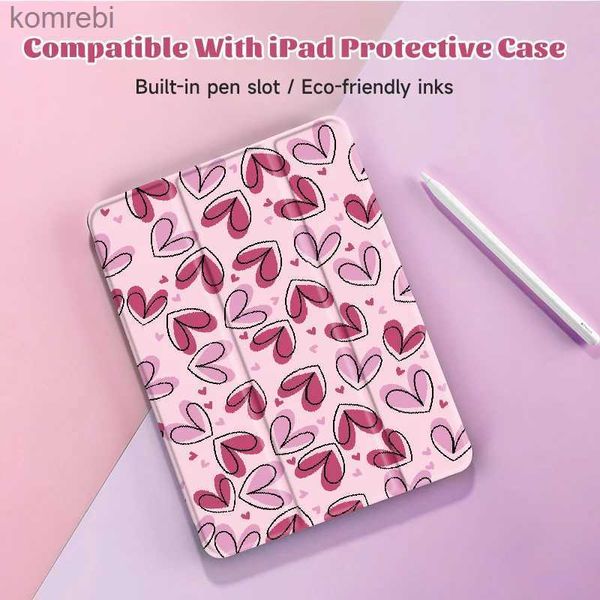 Capas para tablet PC Bolsas Love Case compatíveis com iPad 9,7 polegadas (6ª/5ª geração 2018/2017)Mini4/5 Air4/5 10,9inCom suporte para canetaL240217