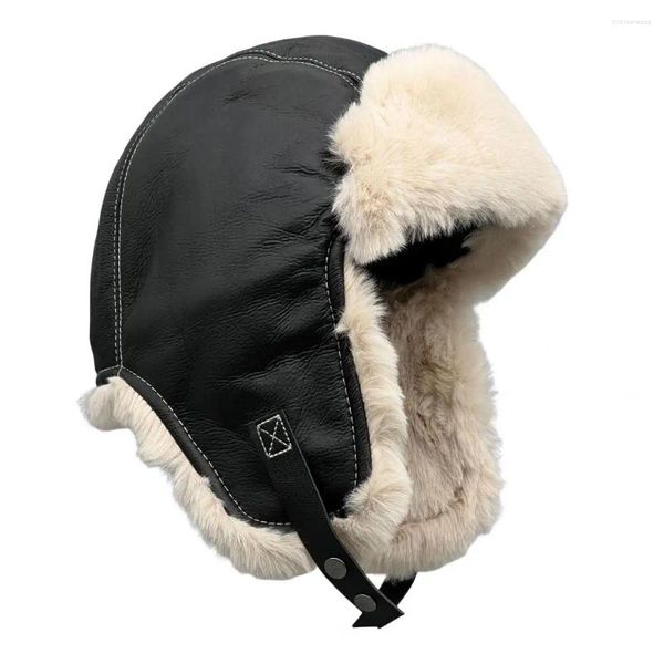 Береты Мягкая модная моющаяся зимняя велосипедная кепка защищает голову от полетов плюшевая для кемпинга