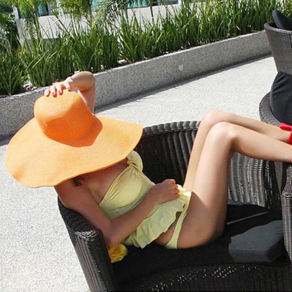 Berretti Accogliente Cappello da sole Parasole ultraleggero Soft Touch Estate Outdoor Moda Donna Protezione in paglia a tesa larga