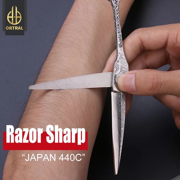 Japão 440c damasco tesoura de cabelo profissional alta qualidade 60 70 polegada cabeleireiro corte desbaste conjunto barbeiro tesouras do salão 240126