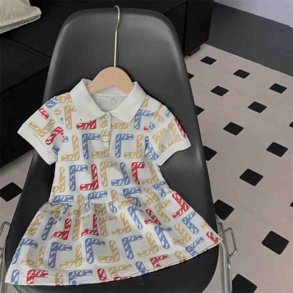 Neonate Designer Dress Bambini Set di abbigliamento di lusso Gonna per ragazze Set di vestiti classici per bambini Ragazze Abiti da lettera Polo Dress kalekids CXG2402172-6