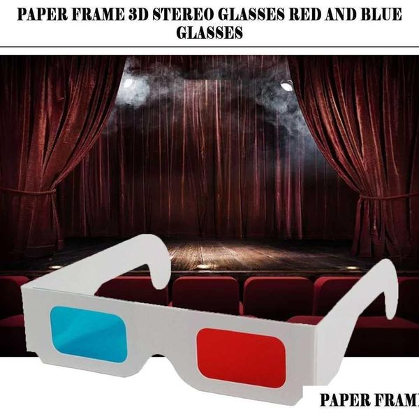 Óculos 3D Papel Vermelho Azul Ciano Cartão Anaglyph Oferece um Sentido de Realidade Filme DVD Entrega Eletrônica Home O Dhpuz