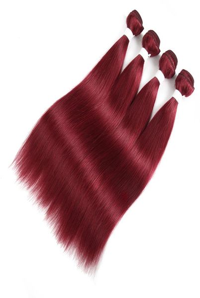 Fasci lisci capelli umani Remy brasiliani rosso bordeaux 99J 3 lotti4913178