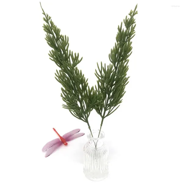 Fiori decorativi Anno Ghirlanda per matrimonio Rami di pino Accessori per albero di Natale Piante artificiali Foglia verde