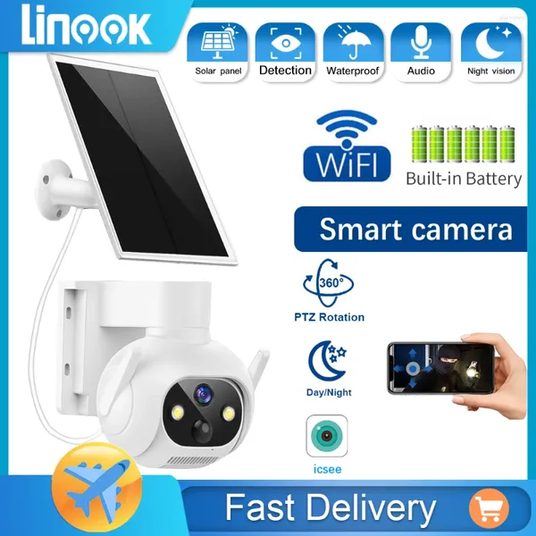 Linook Icsee 5MP CCTV Солнечная батарея Открытый Водонепроницаемая Беспроводная WIFI Головка IP-камера MonitoringCamera360