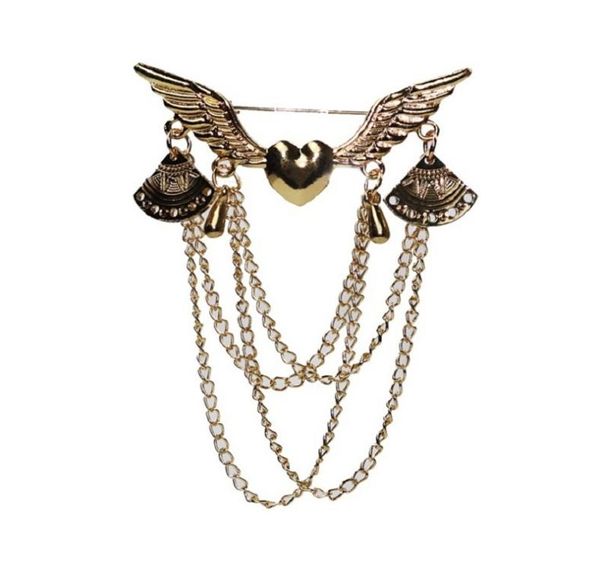2020 broche de designer Love Wings broche com borla joias retrô colar de corrente multicamadas conjunto de botões de roupas acessórios jewe4321770