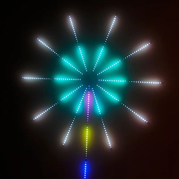 Fuochi d'artificio Strisce luminose a LED Festoni Decorazione per feste di nozze Controller musicale Bluetooth Lampada RGB Decorazioni per la stanza Strisce luminose 240127