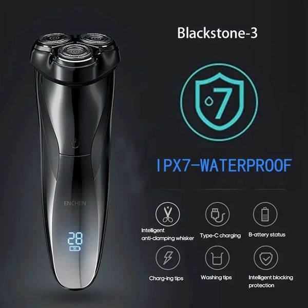 ENCHEN Blackstone 3D электробритва для мужчин IPX7 Водонепроницаемая влажная и сухая бритва двойного назначения с ЖК-дисплеем для лица и бороды 240201