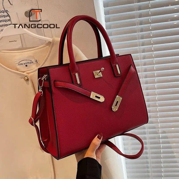 Borse da sera Borsa per anziani Sensazione di grande capacità della mano rosso scuro damigella d'onore matrimonio sposa pacchetto spalla borsa da donna alla moda