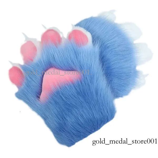 Luvas Pcs Desenhos Animados Gato De Pelúcia Cosplay Fantasia Unhas Garras Luvas Peludas Mão Pata Anime Mittens Para Contar Histórias 869