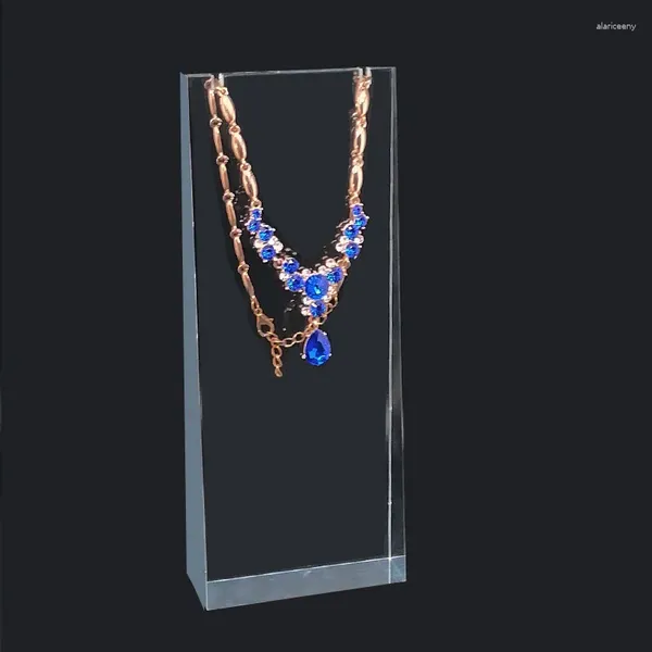 Sacchetti per gioielli Acrilico di alta qualità Moda Triangolo trasparente Espositore in cristallo Collana Orecchini Orecchini Set quadrato
