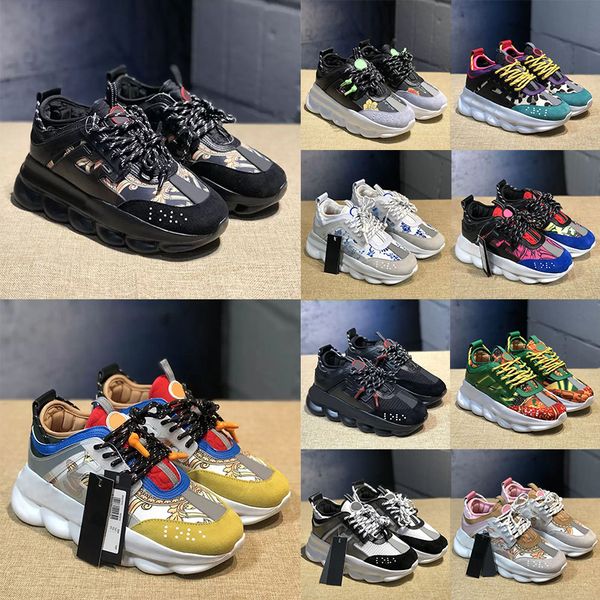 Moda Luxo Reação em Cadeia Designer Sapatos Itália Marca Casual Treinadores Preto Branco Multi-Color Borracha Camurça Pônei Leopardo Rosa Oversized Dhgate Platform Sneakers