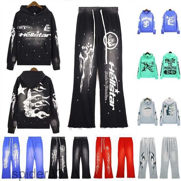 Designer Hellstars Hoodie Herren und Damen Kapuzenpullover T-Shirt American Casual Pants Trainingsanzüge 6BFX