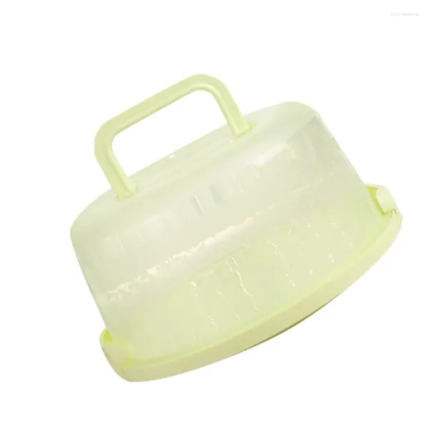 Piatti Scatola per torte portatile portatile Custodia per conservare i prodotti freschi con coperchio e maniglia per frigorifero (Verde)