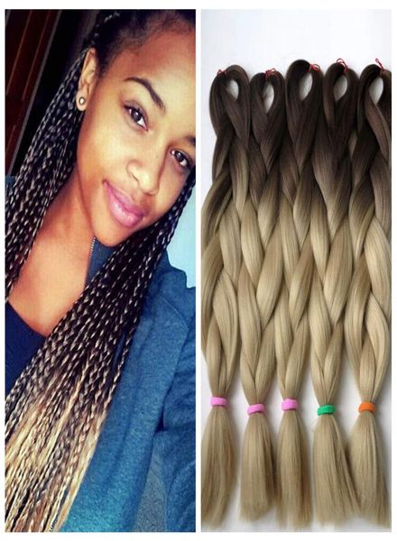 Synthetisches Jumbo-Flechthaar Ombre Two Tone 24 Zoll 100 g Box Braids 4241923355