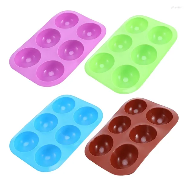 Moldes de cozimento 4 pacotes médio semi esfera molde metade moldes de sabão de silicone para fazer geléia de bolo de chocolate