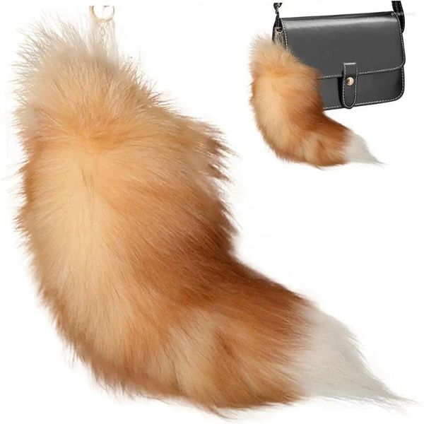 Chaveiros Faux Fur Fake Cauda Pingente Bonito Macio com Fecho de Metal Chaveiro Animal Bolsa Decorativa Cosplay
