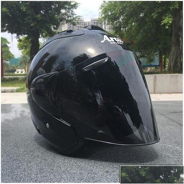 Motorradhelme Schwarzer halber Helm Outdoor-Sport Männer und Frauen Racing Open Face Dot Appd Drop Delivery Mobiles Motorräder DHC9Z