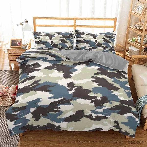 Bettwäsche-Sets, 3D-Camouflage-Bettwäsche-Set, Design, Heimtextilien, cooler Junge, Mädchen, Kind, Erwachsener, Bettbezug-Set, weiche Trösterbezüge mit Hülle