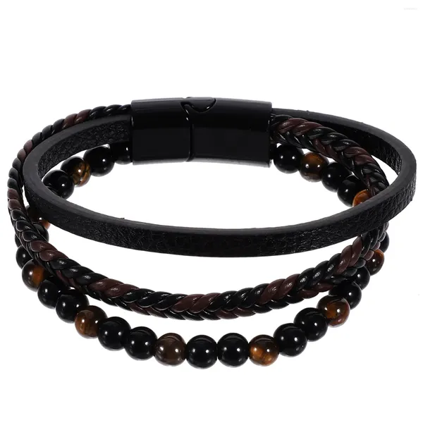 Braccialetti con ciondoli Nastro da polso Bracciale con perline di pietra Bracciale portatile femminile decorativo con perline delicate Uomo unisex