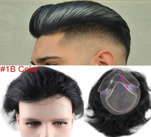 Spedizione gratuita per nuovi articoli di moda in stock Human Hair Toupee Men naturale dritti marrone chiaro Hairpice European Remy Male Wig x